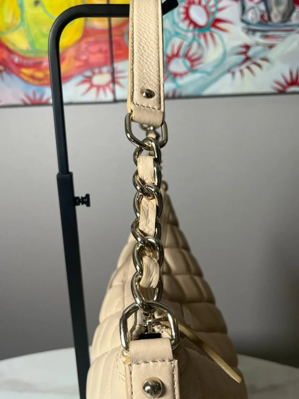 Kate Spade Gold Coast Serena Cashew Quilted Pebbled Leather Shoulder Hobo